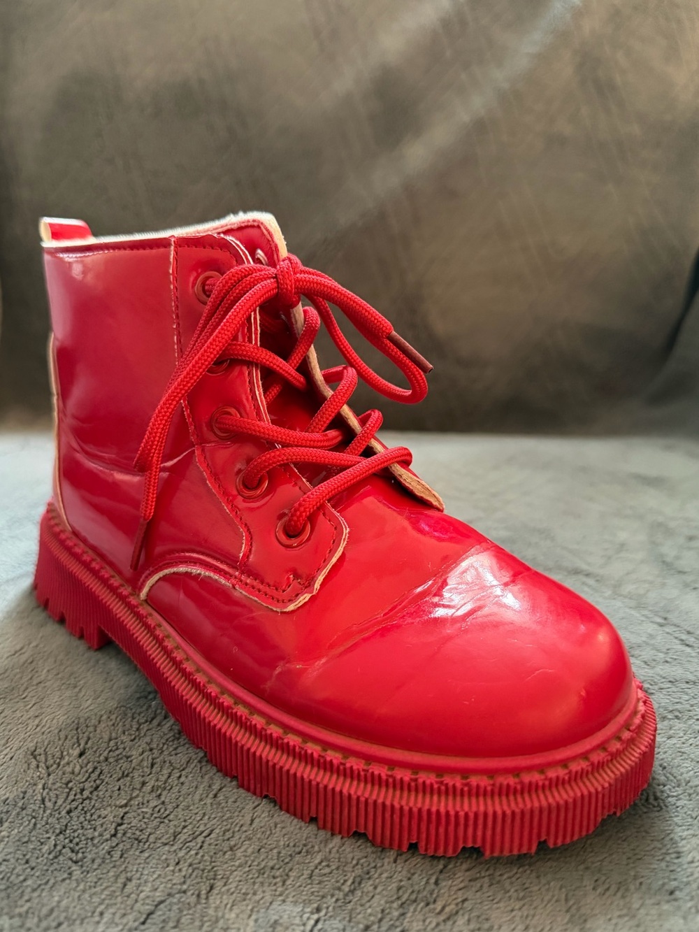 Sugar Kids’ Red Lace-Up Kids Boots